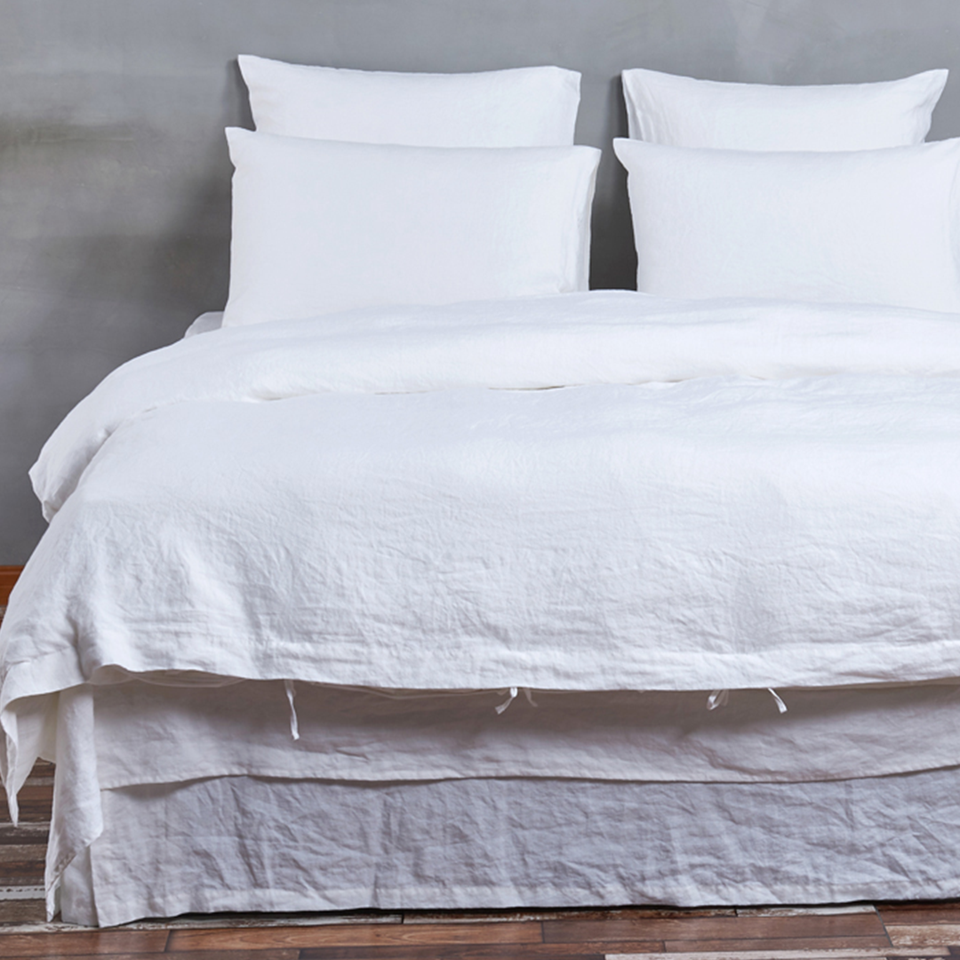 Full 100% Linen Duvet Cover Set, White orders