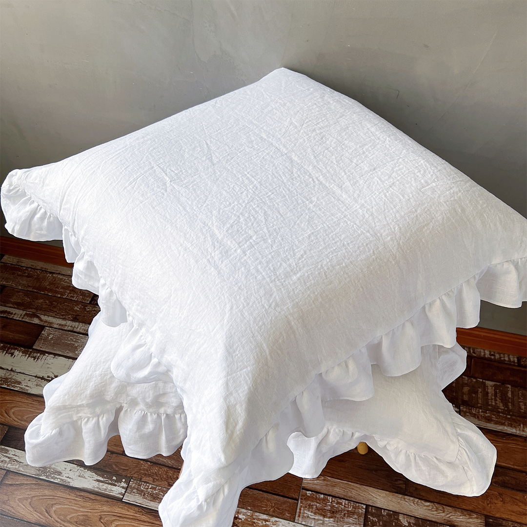 Romantic Ruffled Linen Pillowcases Linenshed