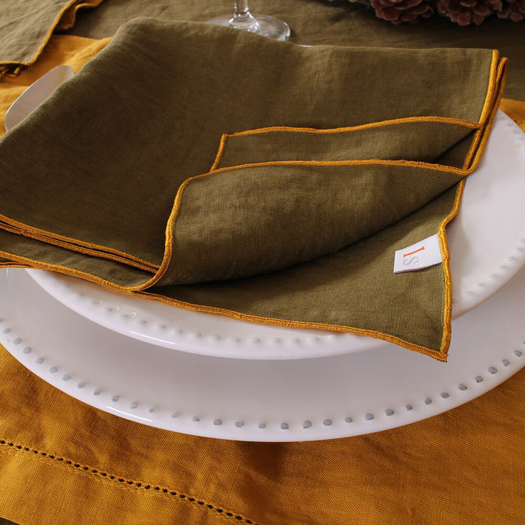 Linen Bourdon Edge Table Napkin Set - Linenshed