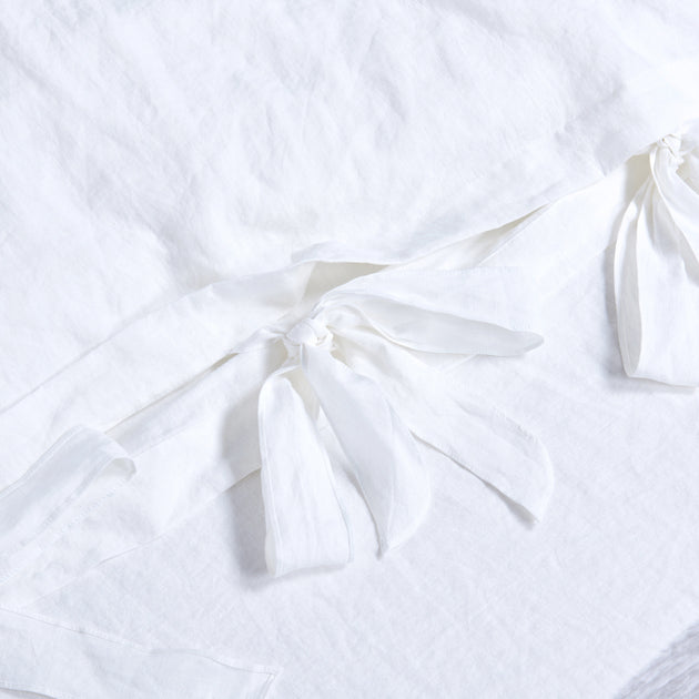 Bow Ties Linen Duvet Cover | Natural Linen Quilt Cover