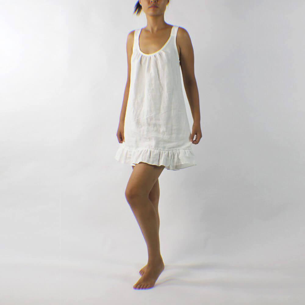  Romantic Women's Linen Nightgown Sleeveless Sleep