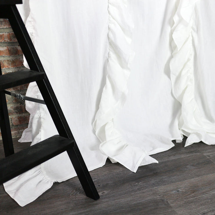 Drops Ruffles Linen Window Curtain - linenshed.au - 2